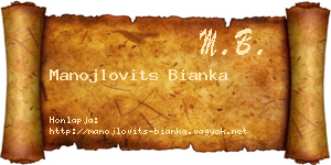 Manojlovits Bianka névjegykártya